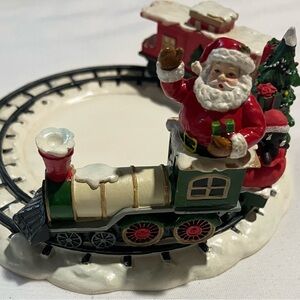 The White Barn Candle Co Santa Train Candle Base Christmas Vintage?